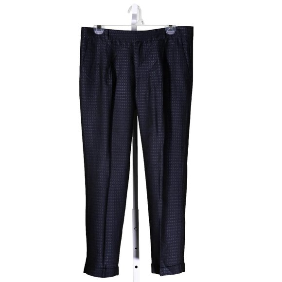 Banana Republic Womens Pants Blue Geometric Slim Ankle Avery Work Trousers 2 - Picture 1 of 8